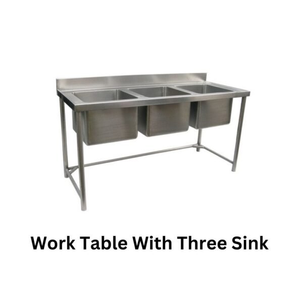 Work Table With Three Sink