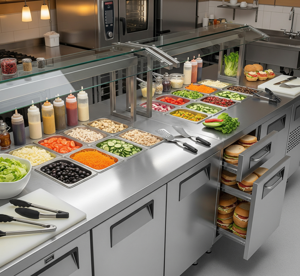 Salad Prep Counters & Sandwich Units